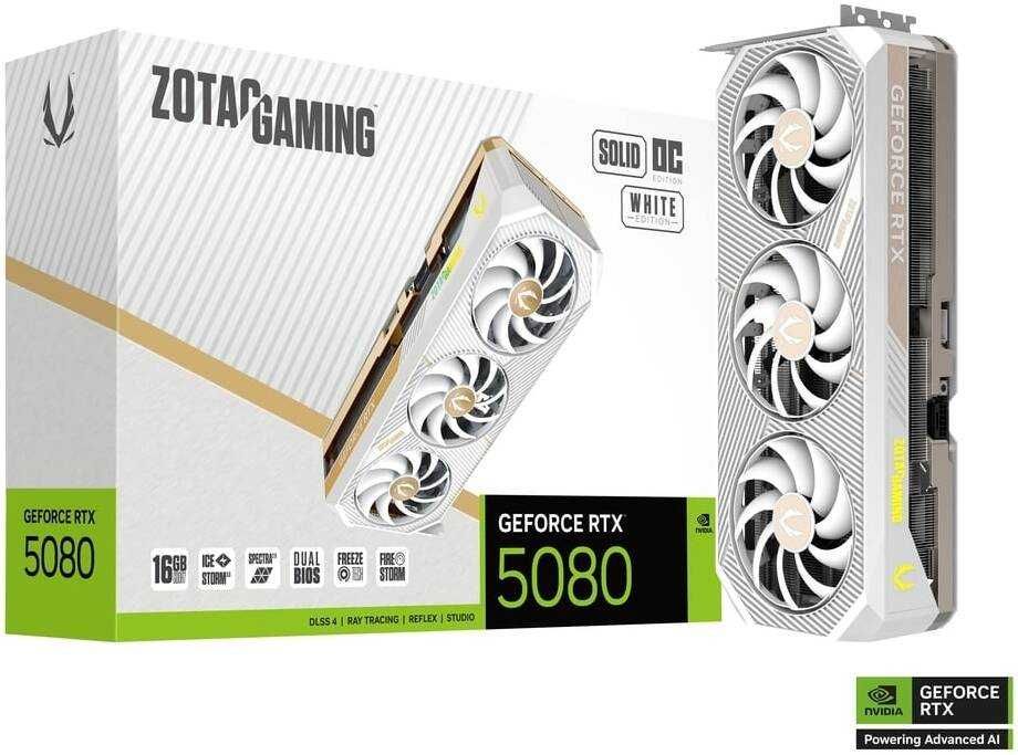 Видеокарта - Zotac Gaming RTX 5080 SOLID OC White