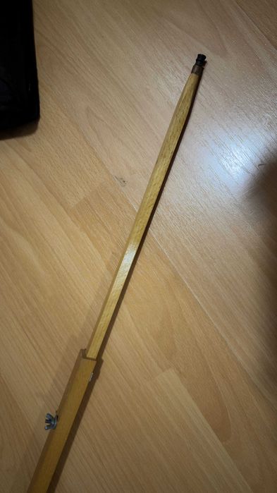Trepied foto/cine vintage din lemn – telescopic 3 segmente + husă