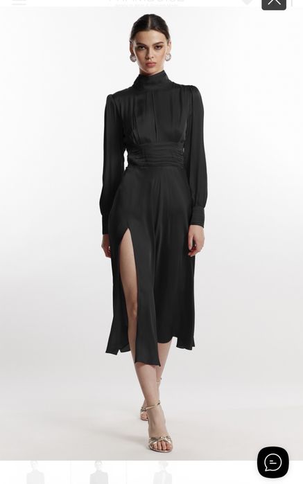 Rochie eleganta midi din matase, Framboise