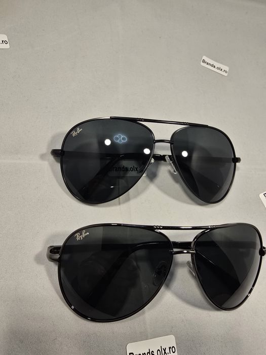 Promotie - Ochelari de soare Ray-Ban Aviator, lentile negre, rama neagra sau argintie, pilot shaped, pret per bucata