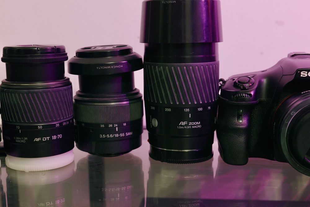 Sony A57 + 5 обектива + Manfrotto раница и аксесоари