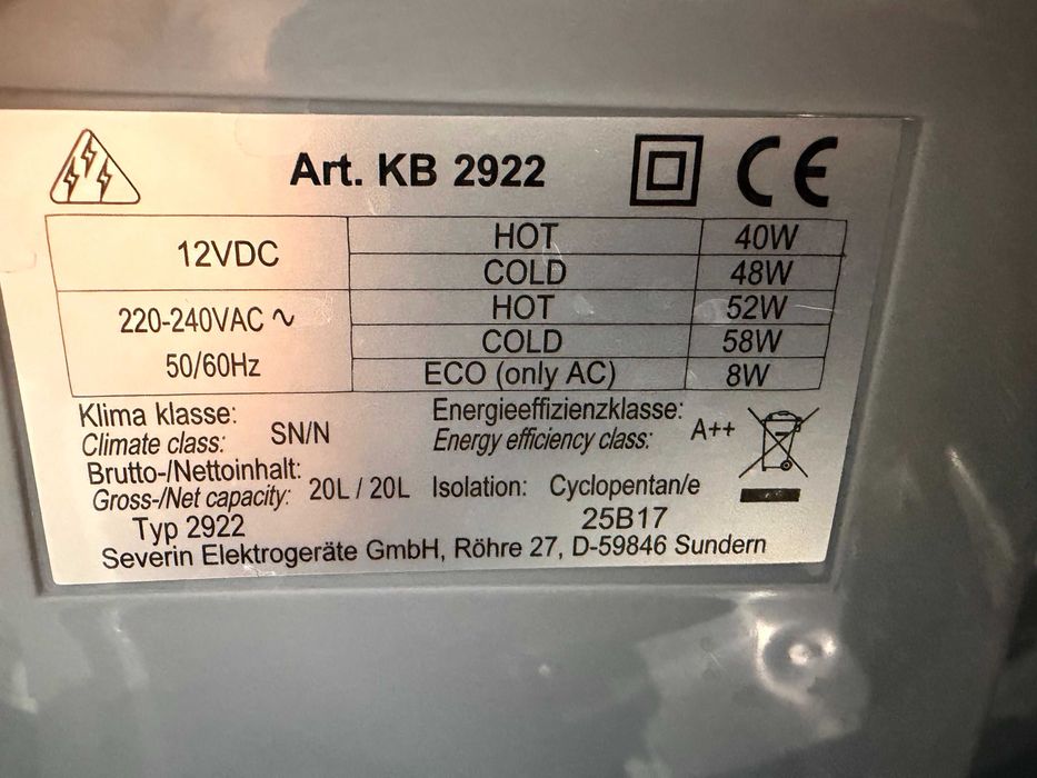 Хладилнa чанта Severin KB2922   230/12v  , 20л, топло студенo