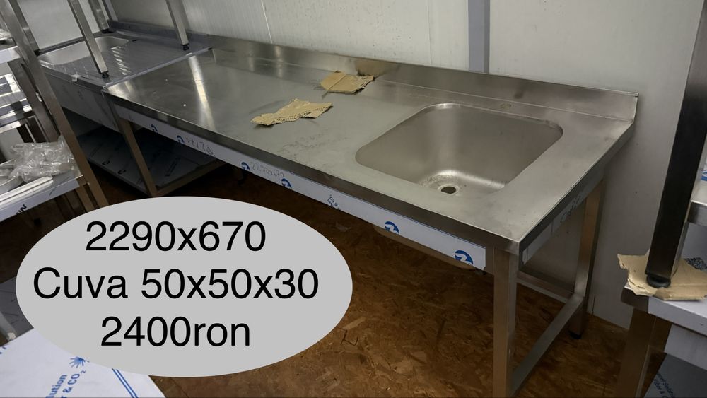 Chiuveta inox profesionala horeca dubla simpla, oua sau cu actionare la picior