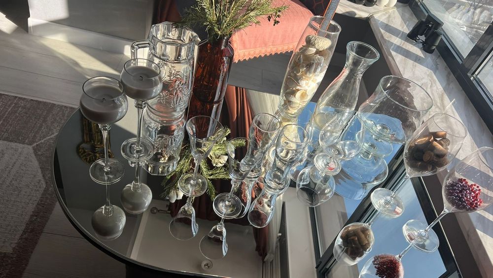 Фужеры, вазы стекло, хрусталь