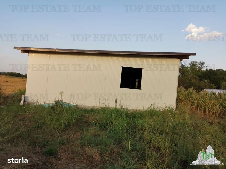 Adunatii Copaceni, teren 1212 mp, hala 136 mp, casa 37.5 mp cu pivnita