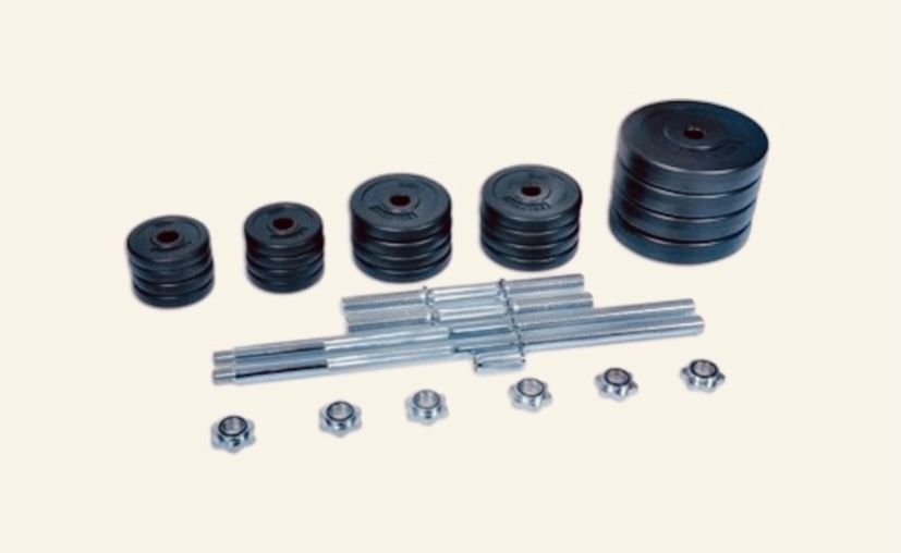 Set gantere cu bara piept sau bara z la alegere+Discuri total 50 kg