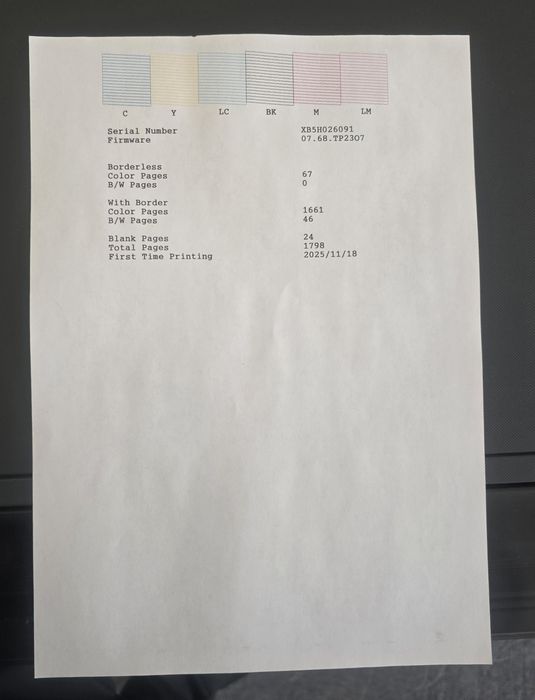 Epson L18050 6 ta rangli. 1798 ta qog'oz chiqargan. Ofis uchun olingan
