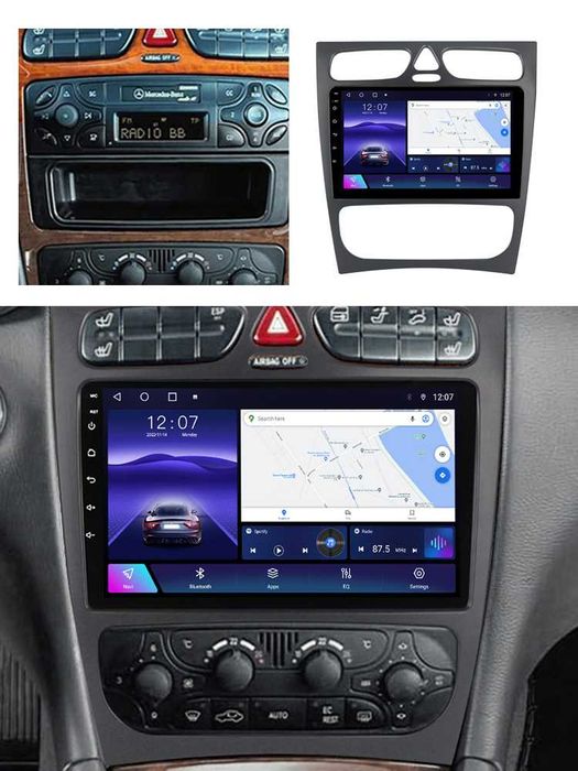 Navigatie Android 14 Mercedes C Class W209 W203 1/8 Gb  CarPlay CAMERA