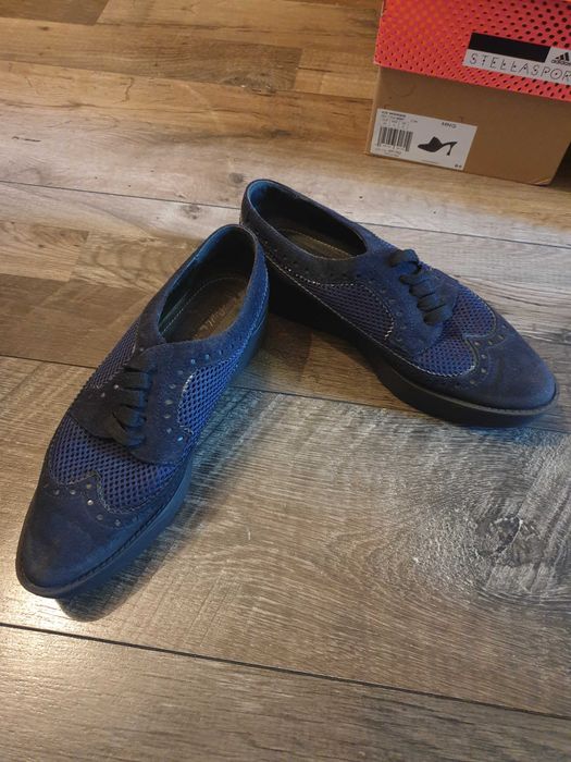 Pantofi Musette, bleumarin, 38.5 - 39, piele, casual