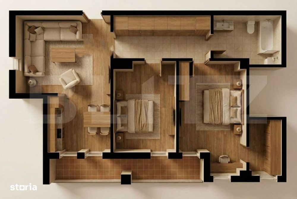 Apartament 3 camere, 69.35 mp, zona Burdujeni — fotografia 1