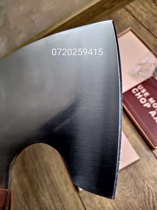 Satar profesional cu maner de lemn, Camping, Macelar, 30 cm