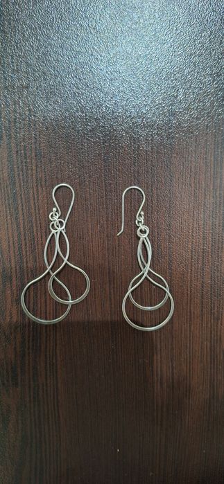 Висящи сребърни обеци нови