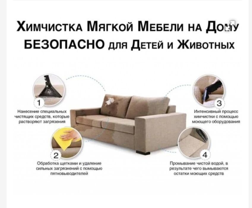 Химчистка мягкой мебели на дому