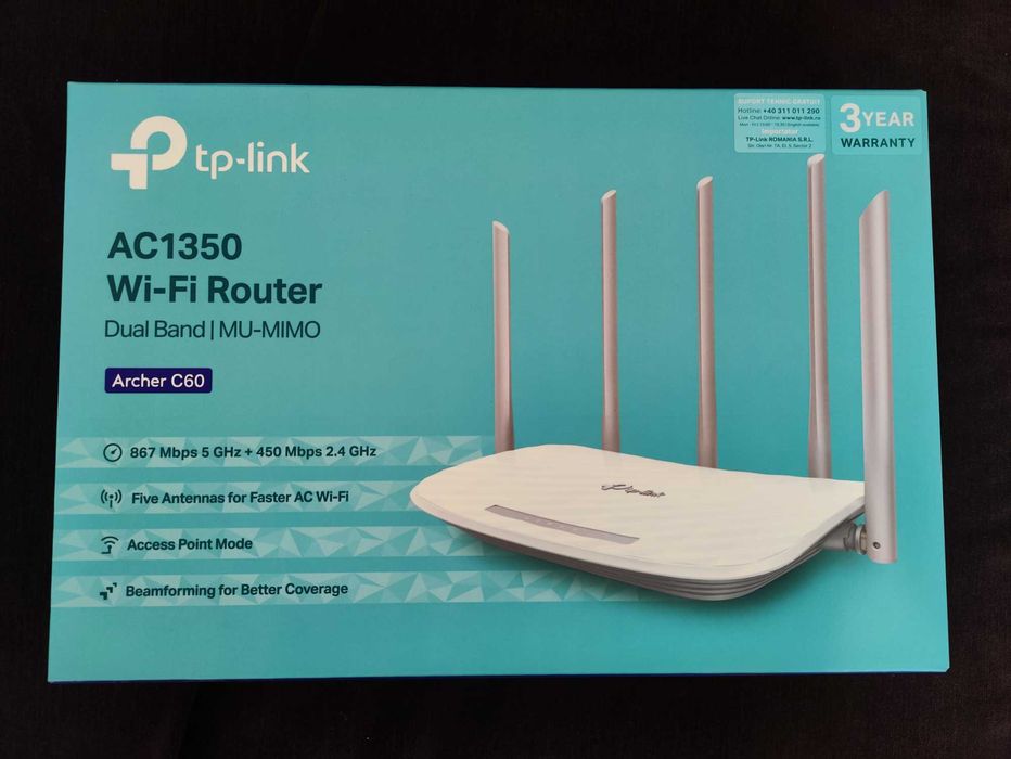 Wi-Fi Рутер TP-Link Archer C60 (AC1350) – Като нов!