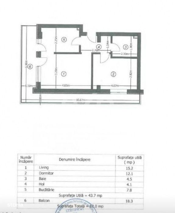 Apartament 2 camere 62 mp + loc de parcare Prelungirea Ghencea