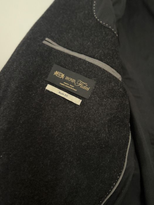 Sacou Mango Man Slim Fit, lână Nova Fides Italia, antracit, mărimea 48