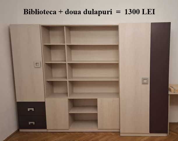 Set mobila dormitor biblioteca dulap haine birou canapea pat Mobexpert