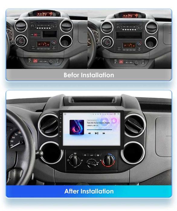 Мултимедия 9" за CITROEN Berlingo PEUGEOT Partner ANDROID 14 CARPLAY