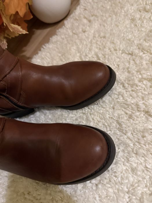 Cizme piele imblanite, stare foarte buna