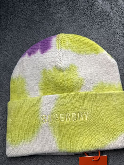 Superdry Vintage dyed beanie caciula unisex galben/mov/bej noua