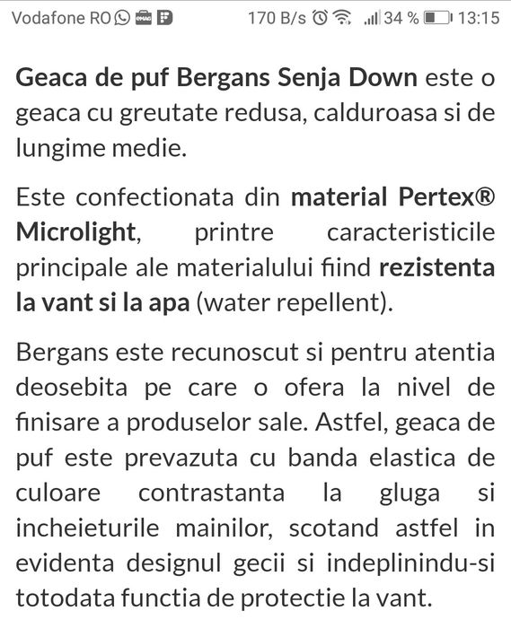 Geaca puf Bergans