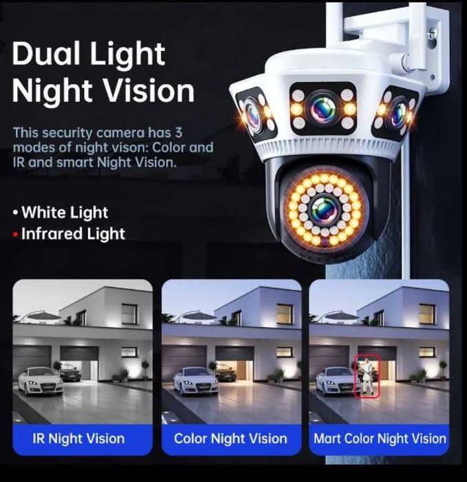 Пълноцветна панорамна 6K Wi-Fi камера за нощно виждане