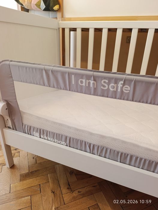 Детско креватче Ikea Sundvik, с матрак, спален комплект, протектор и преграда за легло