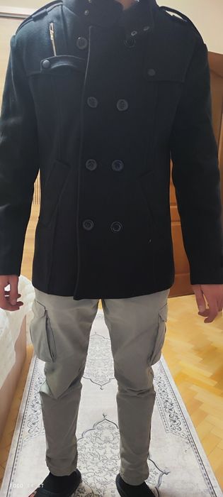 Мъжко черно палто