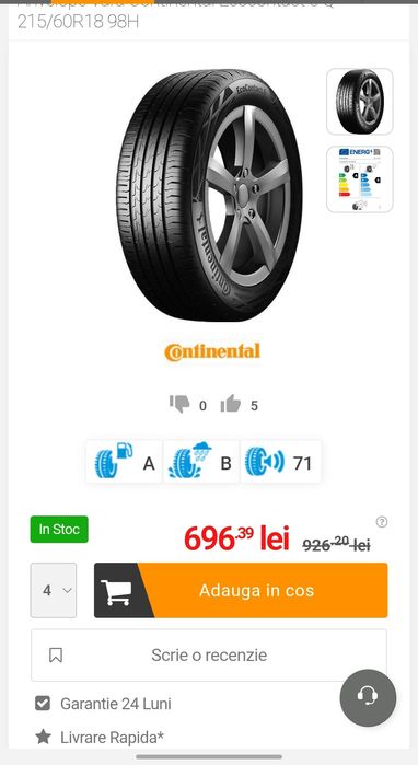 Anvelope continental 215 60 r18  de vara noi  Duster