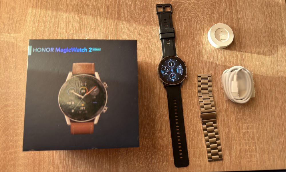 Часовник Honor MagicWatch 2 (46mm) – Отличен, комплект с 3 каишки