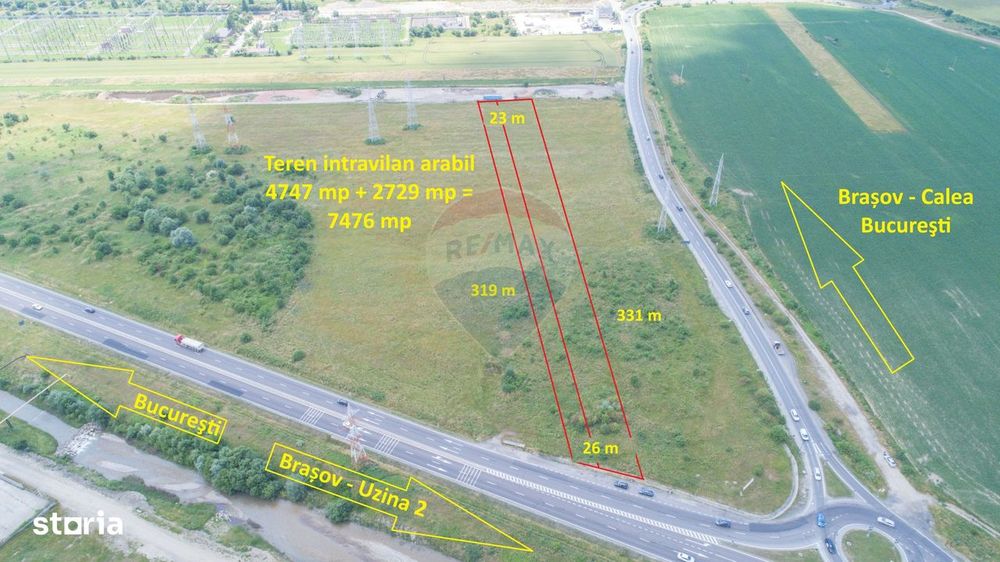 Teren intravilan, 4747 mp, Centura Braşov