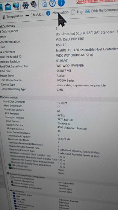 HDD 1TB Western Digital Purple WD10PURX, 100% Health/100%Performance/132 Days Power ON