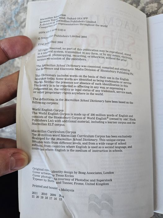 Macmillan school dictionary