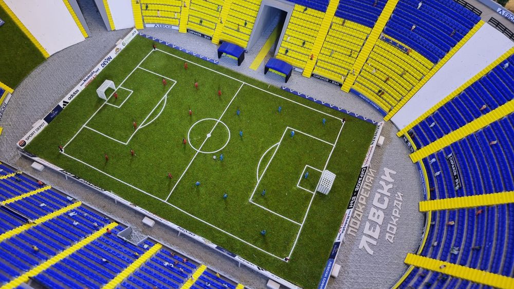 Ръчно изработен макет на стадиона Георги Аспарухов (Герена)