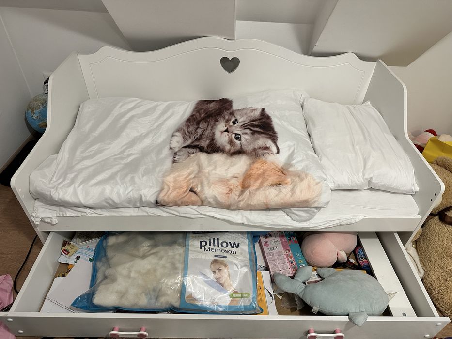 Детско легло 85 х 162 см с чекмедже и декорация