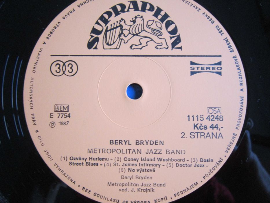 vinil cadou rar Metropolitan Jazz Band &Beryl Bryden Dixieland 1987