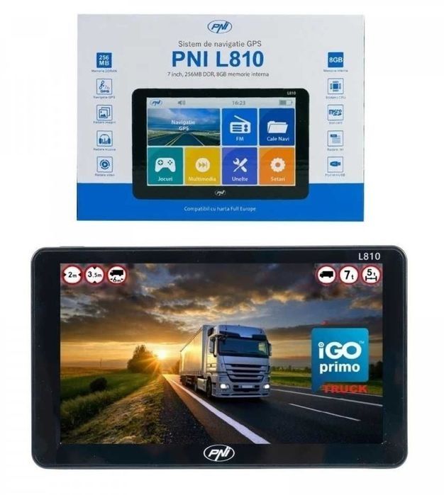 GPS Navigatii HD 7" GPS AUTO Gps TIR GPS Camion HARTI EUROPA 2024