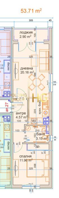 Продава се Двустаен апартамент в Варна, м-т Пчелина - 61 кв.м за 1525 €/кв.м - Снимка #1