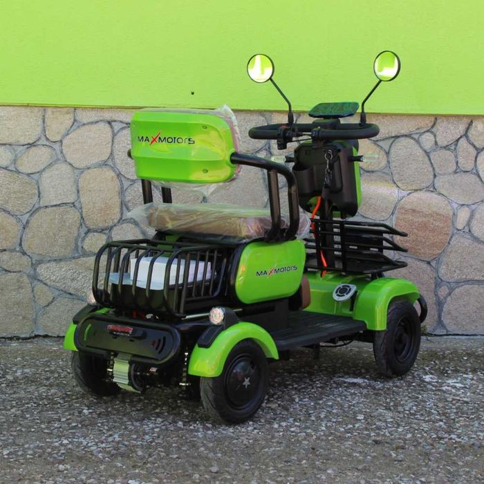 Мини триместна електрическа четириколка MaxMotors A9 GREEN, 1500W