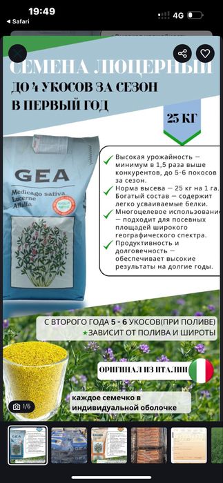 Семена Люцерна Атырау