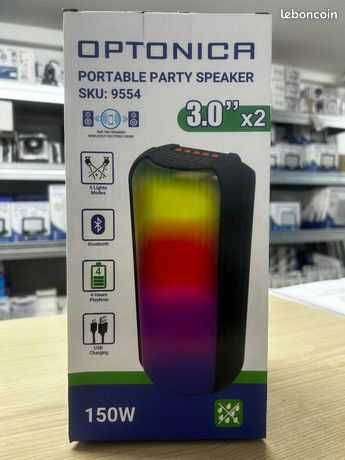 Портативна Парти Bluetooth Колона 2x3inch, OPTONICA, 9554