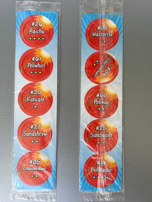 Винтидж Pokémon Tazos от 1999, фабрично запечатани, рядък Gen 1