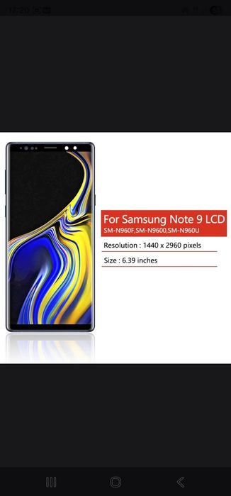 Samsung note 9 ekran