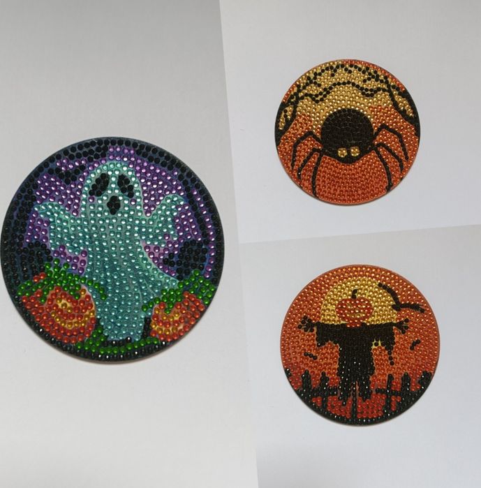 Set de 3 Suporturi cană Halloween handmade