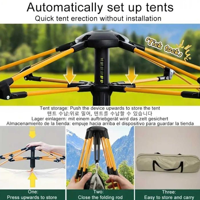 НОВА Автоматична палатка голяма 240/240/160