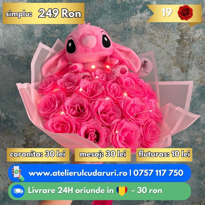 Buchete Trandafiri Sapun - Simple / cu Stitch / cu Sclipici