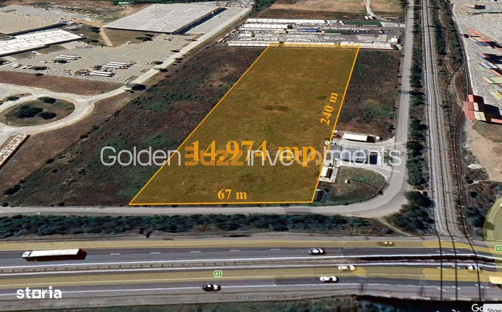 Teren industrial premium – A1 București–Pitești - 1,5 ha