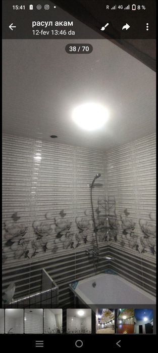 Натижной потолок кафель пластик шкатурка шпаклёвка