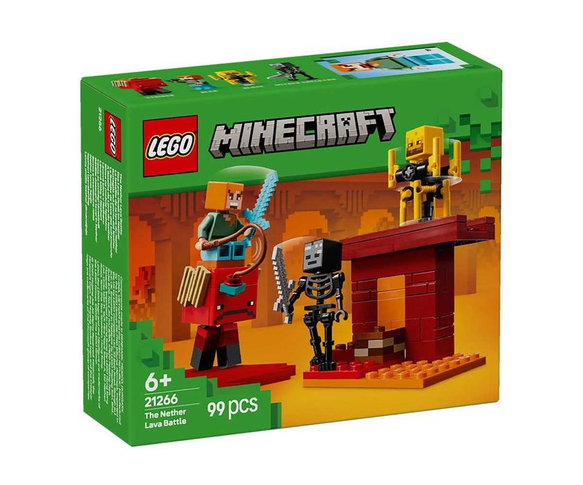 LEGO Minecraft 21266 и 21251 - The Nether Lava Battle / Steve's Desert