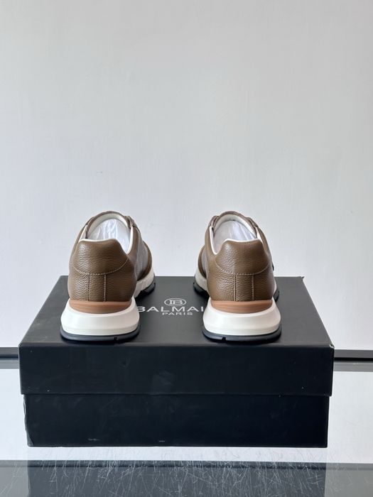 Balmain Monogram Runner Sneaker "Brown Leather"